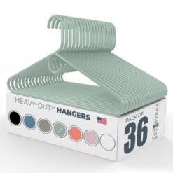 Neaties Heavy Duty Plastic Clothes Hangers Bulk, Strong Plastic Hangers, Jacket Coat Hangers (36pk Mint)