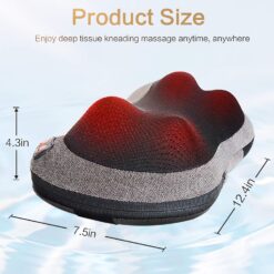 Papillon Shiatsu Back and Neck Massager with Heat, Deep Tissue Kneading, Electric Massage Pillow