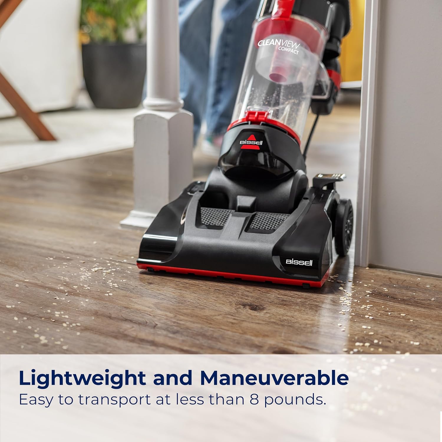 Bissell CleanView Compact Upright Vacuum, Lightweight with Powerful Suction and Removable Extension Wand, 3508