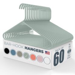 Neaties Strong Plastic Clothes Hangers Bulk, Laundry Clothes Hanger, Coat Hangers Plastic (60pk Mint)