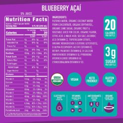 Roar Organic Electrolyte Infusions - USDA Organic - Blueberry Acai, Coconut Water Infused Beverage 18 Fl Oz (Pack of 12)