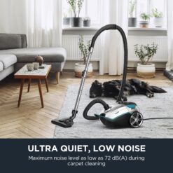 Eureka Canister Vacuum Cleaner, Lightweight Vacuum Cleaner for Carpets and Hard Floors, Silver with Green