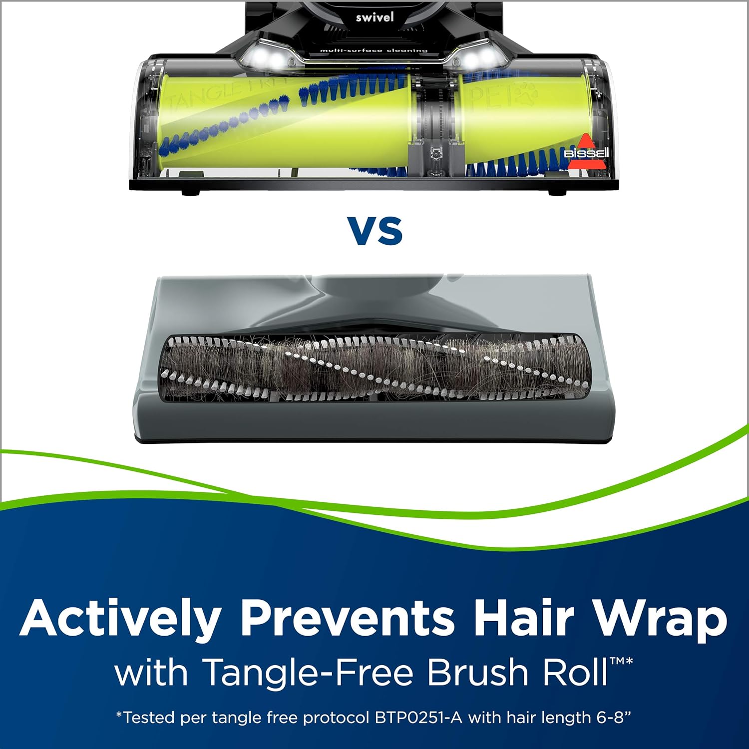 BISSELL Pet Hair Eraser Turbo Rewind Vacuum, Lightweight, Automatic Cord Rewind, Tangle-Free Brush Roll, Blue, 27909