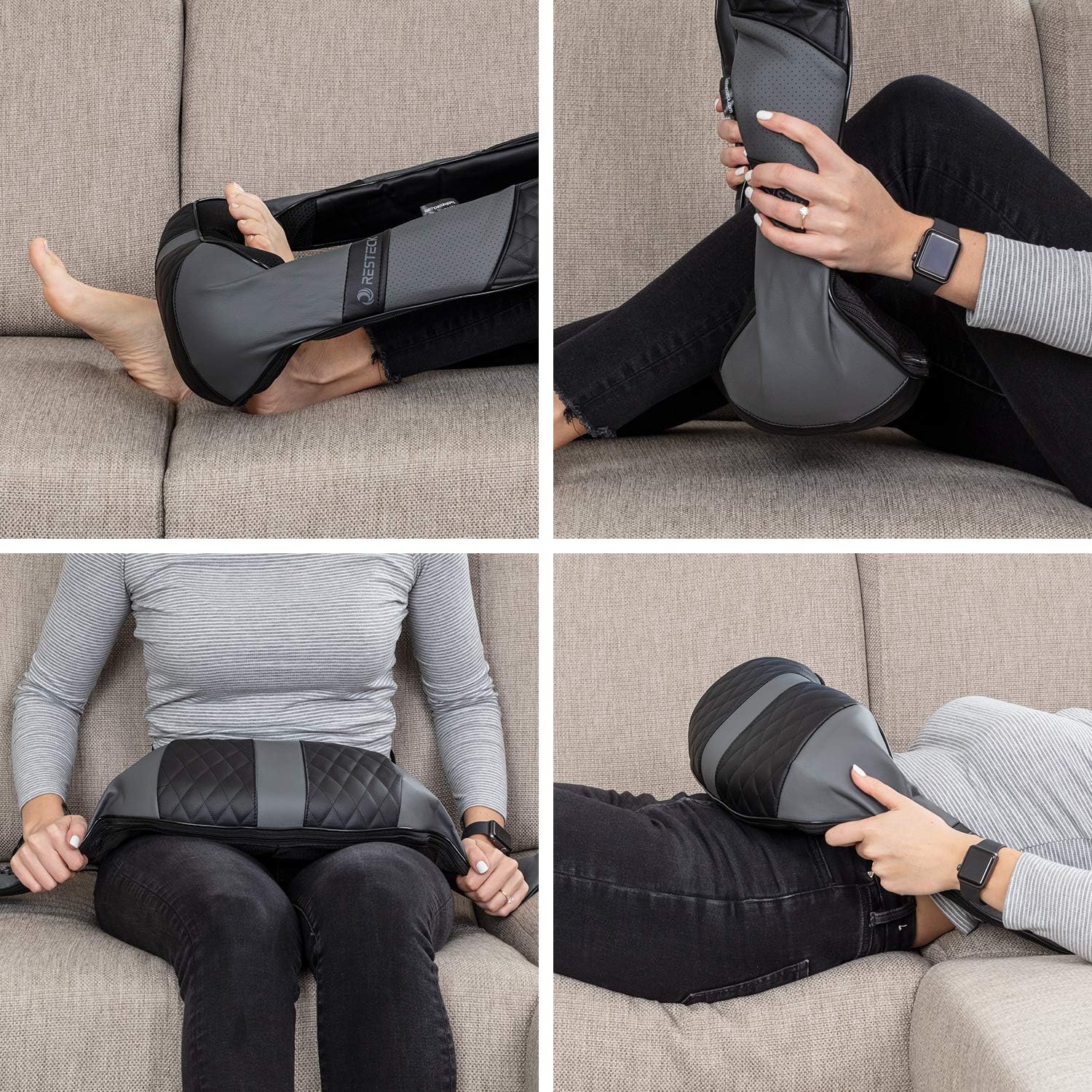 RESTECK Massagers for Neck and Back with Heat - Deep Tissue 3D Kneading Pillow, Electric Shiatsu Shoulder Massage, Foot, Legs,Body