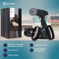 Electrolux Steamer for Clothes, 1500 Watt Portable Handheld Fabric and Garment Steamer with Lint Remover & Fabric Brush, Black