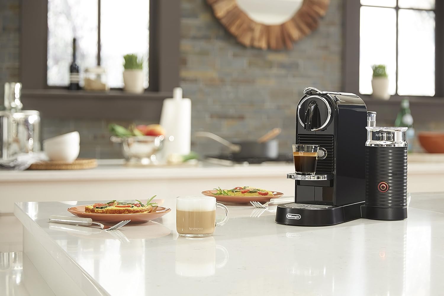 Nespresso Citiz Original Coffee and Espresso Machine with Aeroccino Milk Frother by De'Longhi, Black