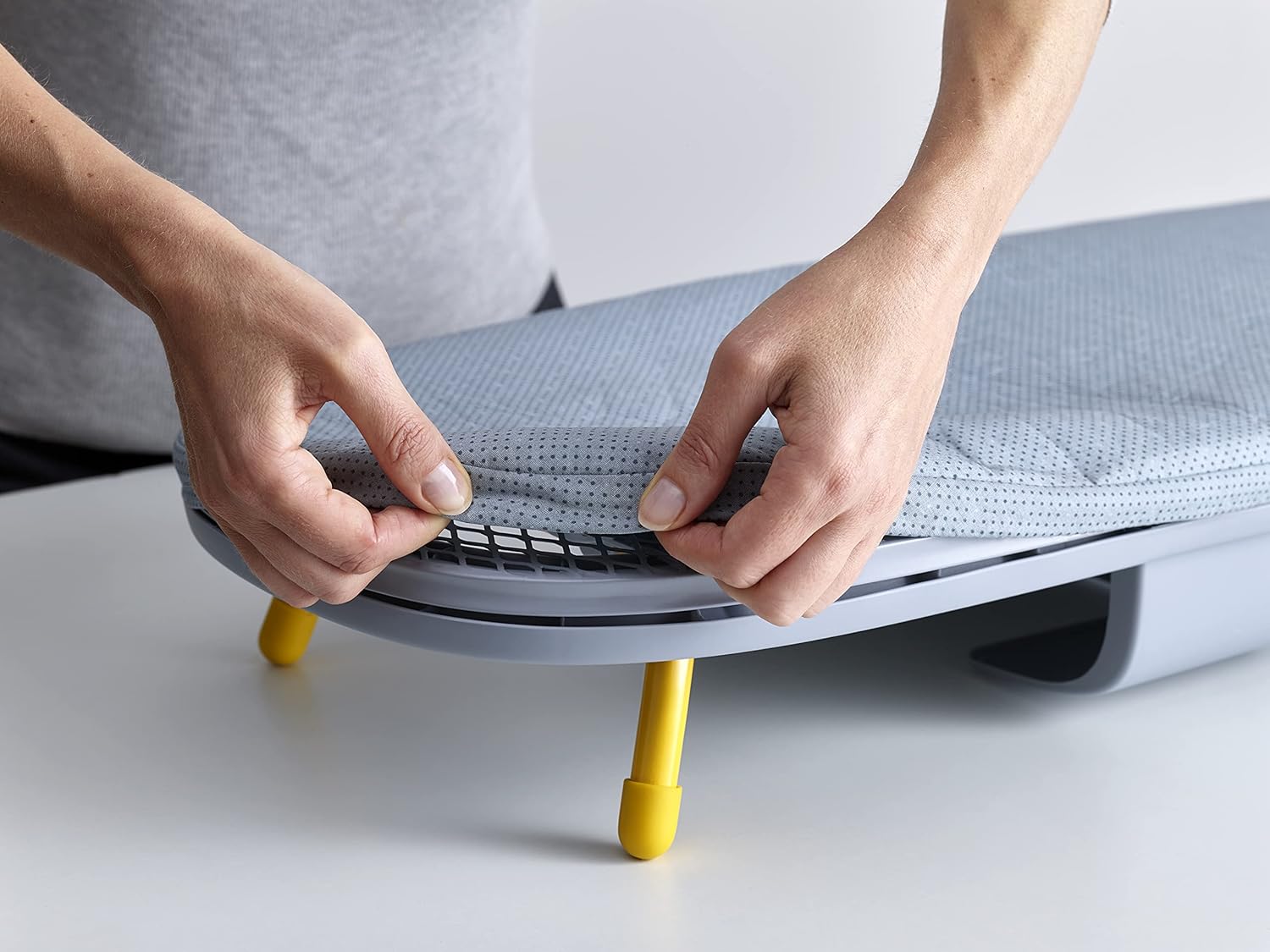 Joseph Joseph Folding Tabletop Ironing Board with Iron Holder, Compact, Space-Saving, Grey/Yellow