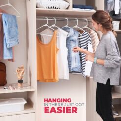 Neaties Strong Plastic Clothes Hangers Bulk, Laundry Clothes Hanger, Coat Hangers Plastic (60pk Black)