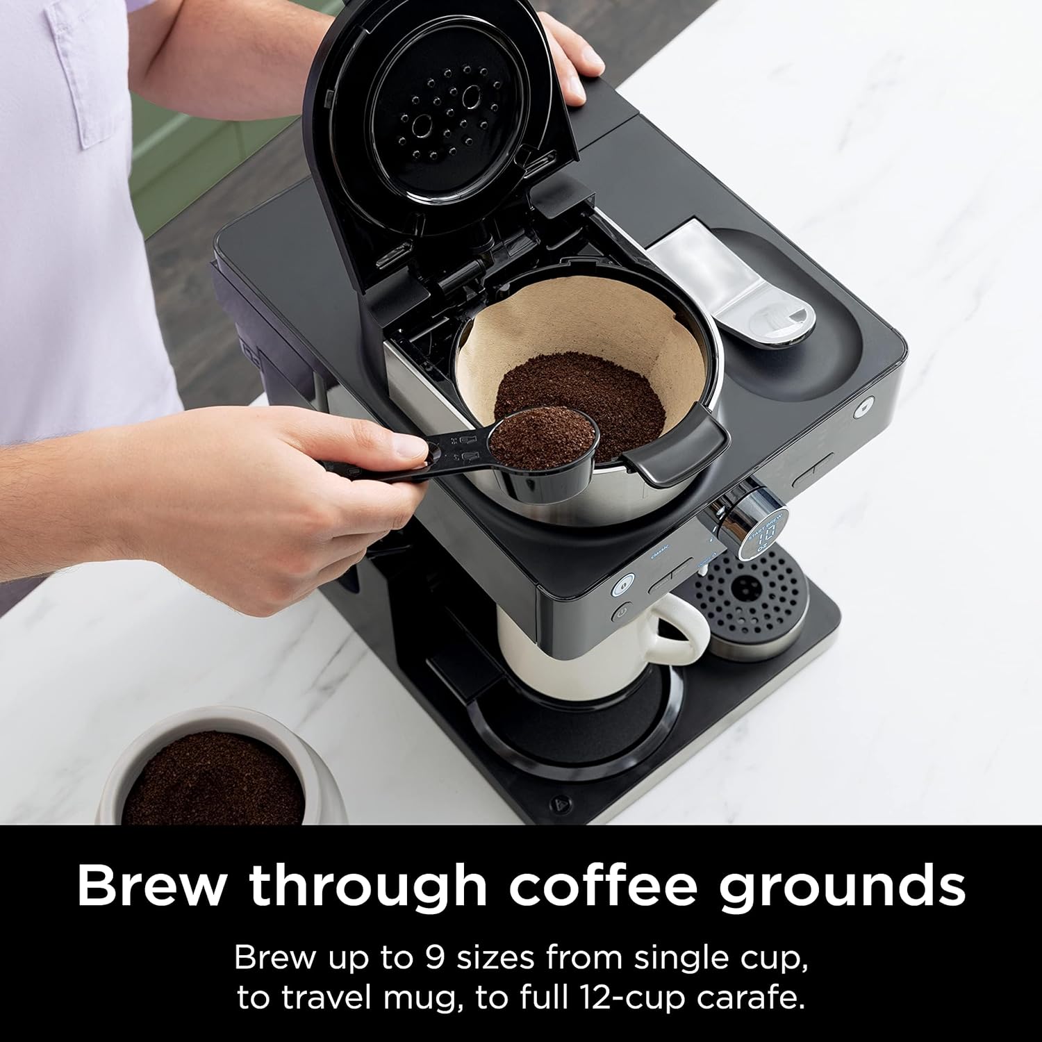 Ninja Espresso & Coffee Maker & Barista System, 3 Espresso Brew Styles, Single-Serve Coffee & Nespresso Capsule Compatible, Black, CFN601 - Image 2