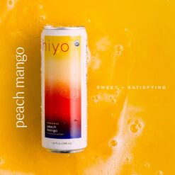 Hiyo Organic Social Tonic - Peach Mango, 12 Pack - N.A. Functional Seltzer, Sparkling Water Crafted