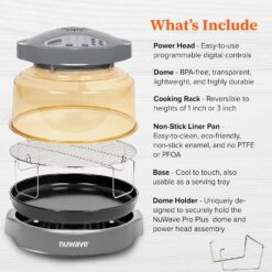 Nuwave Pro Plus 2 Infra-Red Oven, Countertop, Convection, Cook Fresh or Frozen, Cool Gray