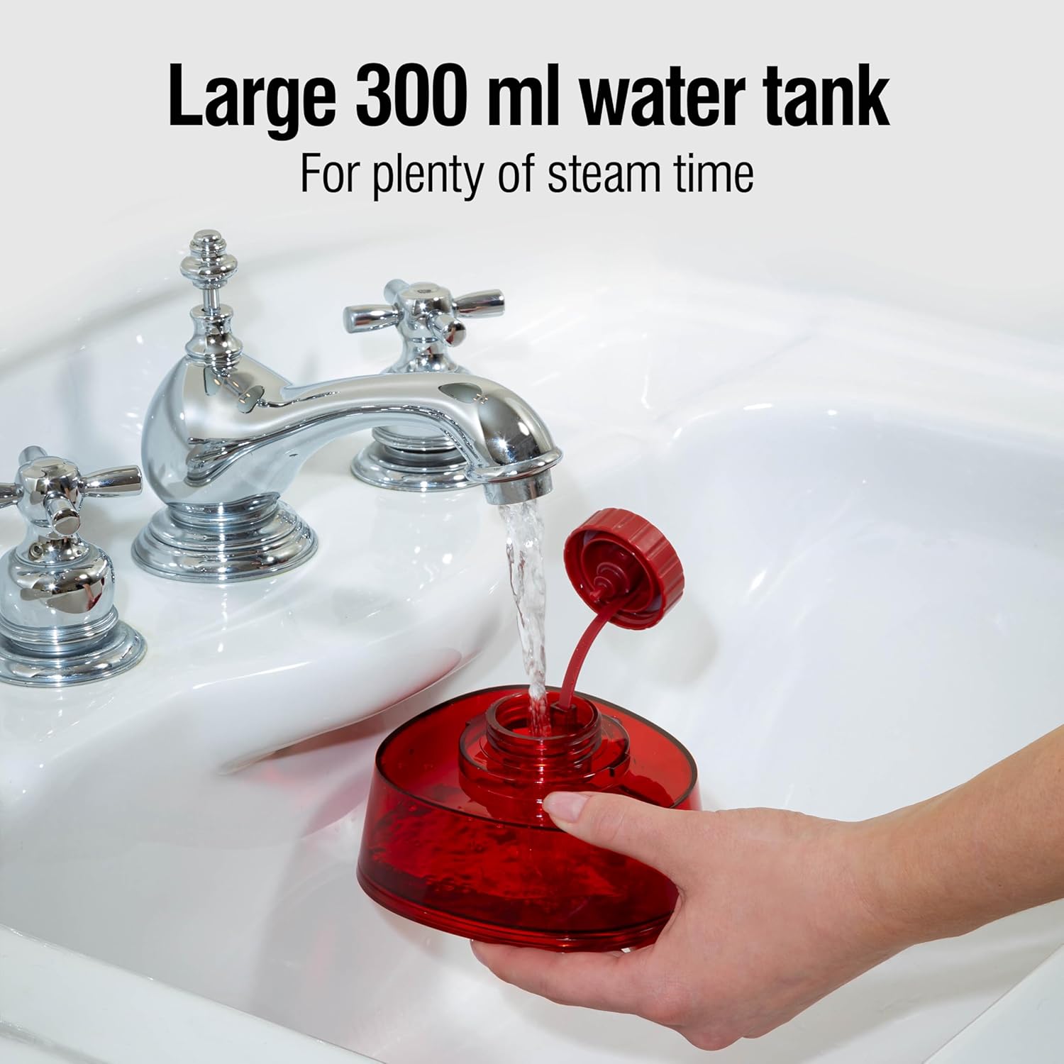 CHI Handheld Garment Steamer for Clothes, 2 Continuous Steam Modes, Full-Size 300 ml Capacity Water Tank, 1600 Watts, Red (11590)