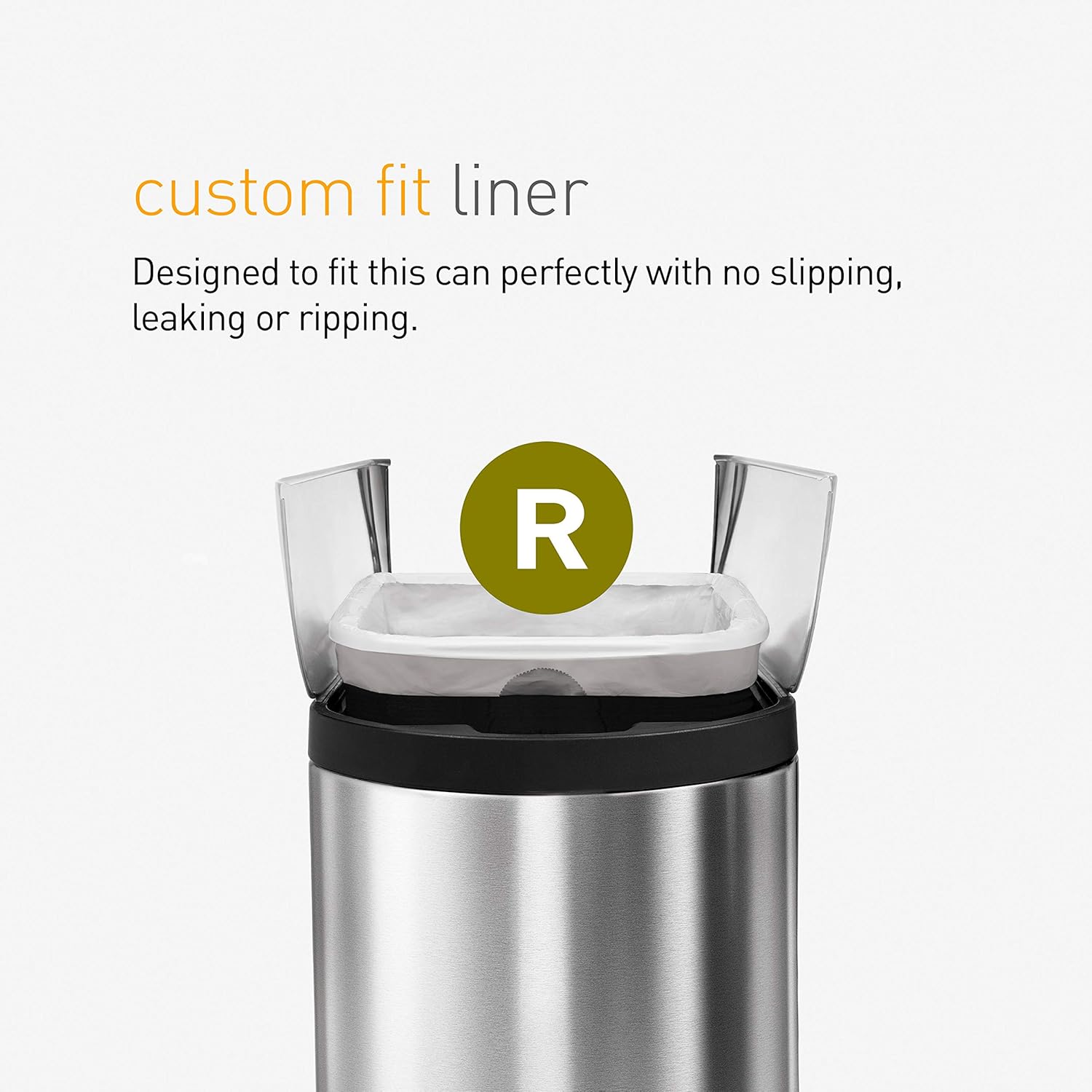 simplehuman 10 Liter / 2.6 Gallon Butterfly Lid Bathroom Step Trash Can, Brushed Stainless Steel with Black Trim