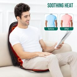 Snailax Vibration Back Massager with Heat, Massage Seat Cushion with 6 Vibrating Motors and 2 Heat Levels