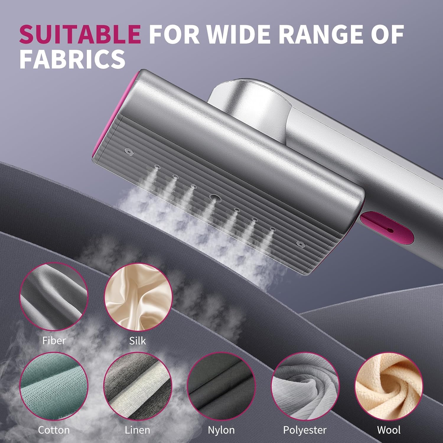 Eoubed Steamer for Clothes, Portable Travel Handheld Clothing Wrinkles Remover for Clothes, 15s Fast Heat-up