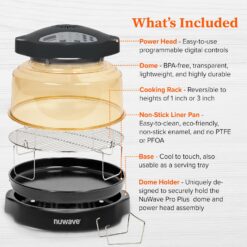 Nuwave Pro Plus 2 Infra-Red Oven, Countertop, Convection, Cook Fresh or Frozen, Tough Power Dome, Black