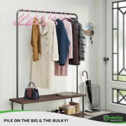 NEATERIZE Ultra Heavy Duty Plastic Clothes Hangers - Pink - Durable Coat, Suit and Clothes Hanger. Perchas De Ropa (24 Pack - Pink)