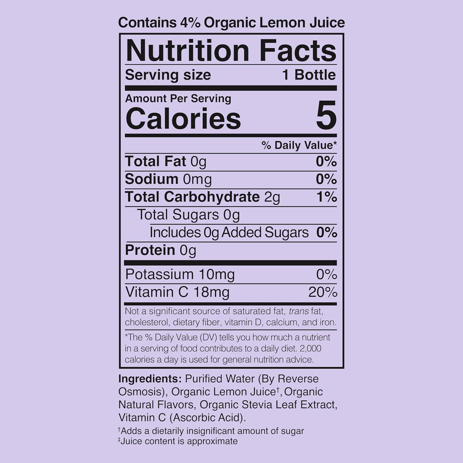 Lemon Perfect Blueberry, Hydrating Flavored Lemon Water, Zero Sugar, Delicious and Refreshing, Organic, 15.2 fl oz Bottles (12-Pack)