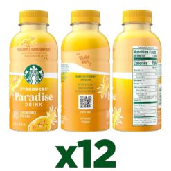 Starbucks Paradise Drink, Pineapple Passionfruit with Coconut Milk, 14oz Bottles (12 Pack)