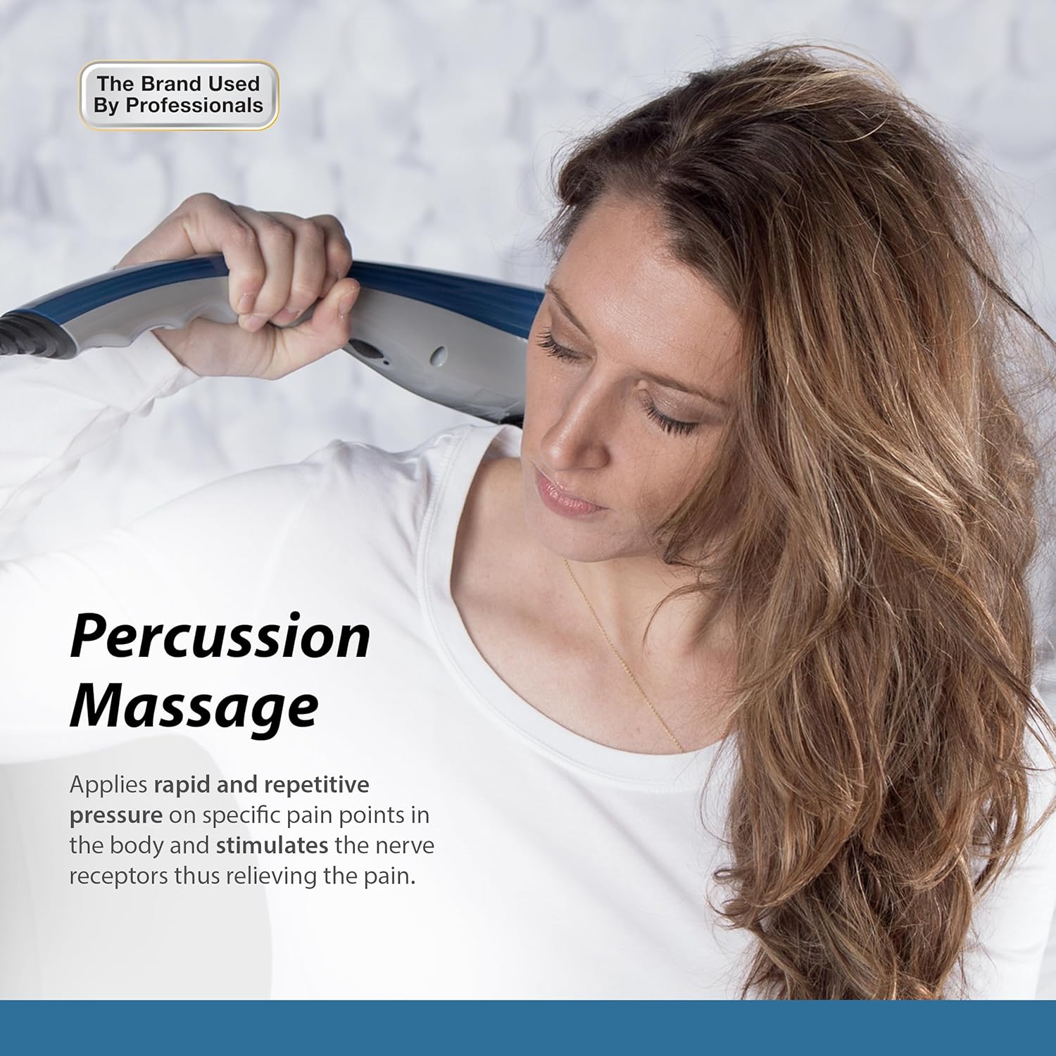Wahl Deep Tissue Corded Long Handle Percussion Massager - Handheld Therapy with Variable Intensity to Relieve Pain in The Back
