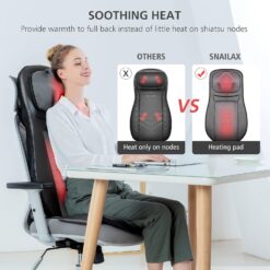 Snailax shiatsu Neck & Back Massager with Heat, Full Back Kneading Shiatsu or Rolling Massage