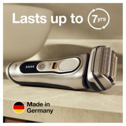 Braun Electric Razor for Men, Waterproof Foil Shaver, Series 9 Pro 9477cc, Wet & Dry Shave, with Portable Charging Case, Silver