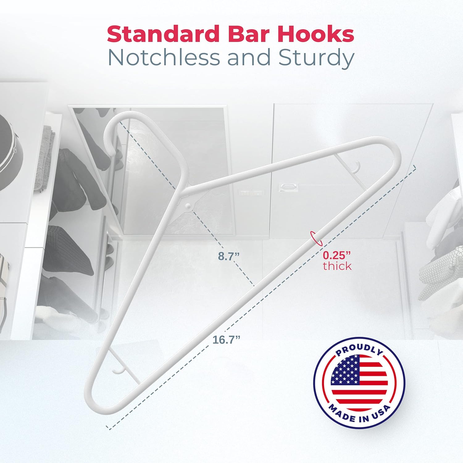 Neaties Strong Plastic Clothes Hangers Bulk, Laundry Clothes Hanger, Coat Hangers Plastic (60pk Blue)