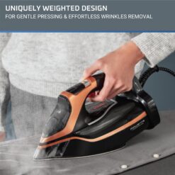 Rowenta Iron Steam Force Pro Stainless Steel Soleplate Steam Iron for Clothes, 400 Microsteam Holes, 1850 Watts
