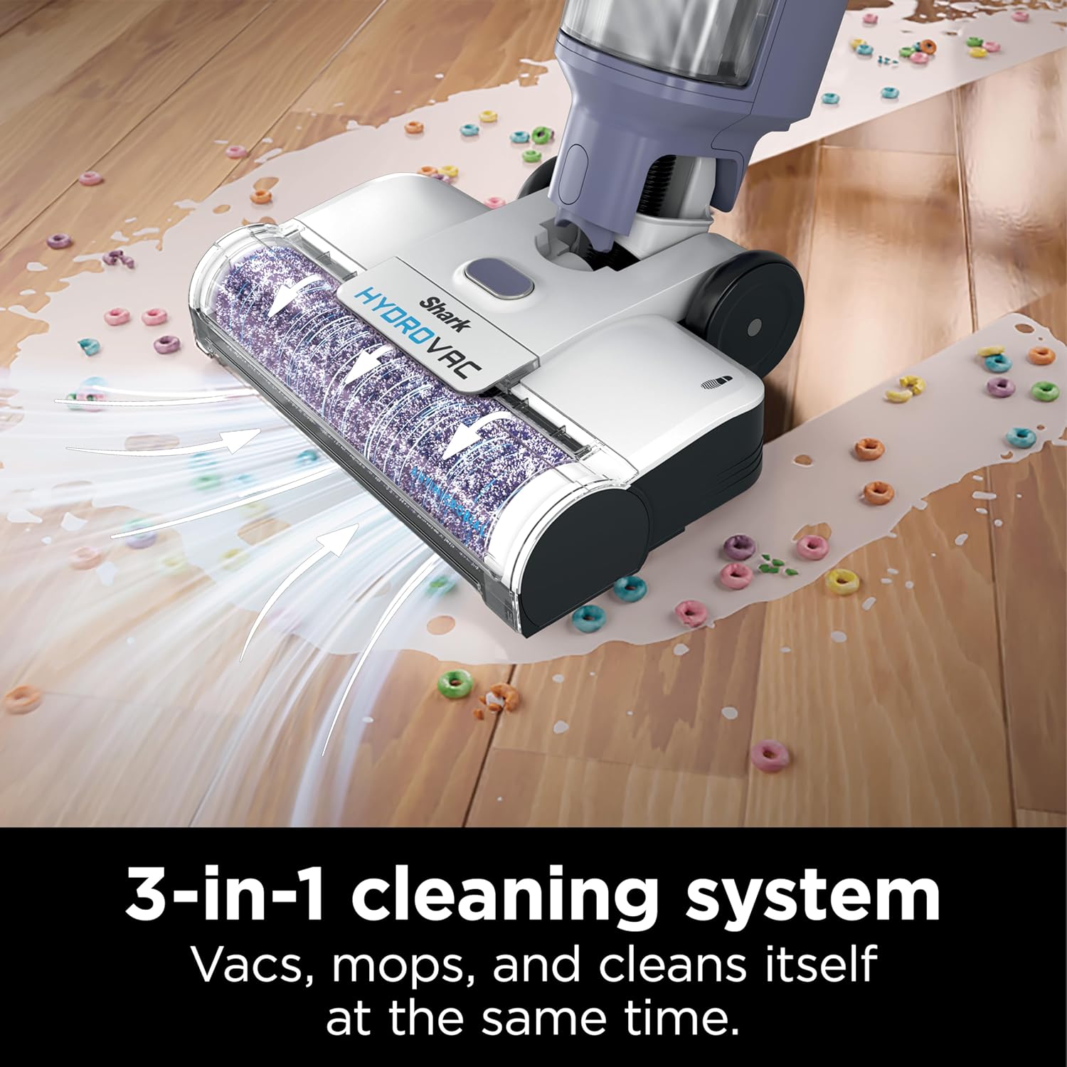 Shark HydroVac Cordless Pro 3-in-1 Vacuum, Mop and Self-Cleaning System, Lightweight, Antimicrobial Brushroll, Polar White, WD200