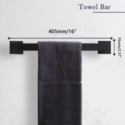 PAHSFS 5-Pieces Matte Black Bathroom Hardware Accessories Set, Towel Racks for Bathroom Wall Mounted.