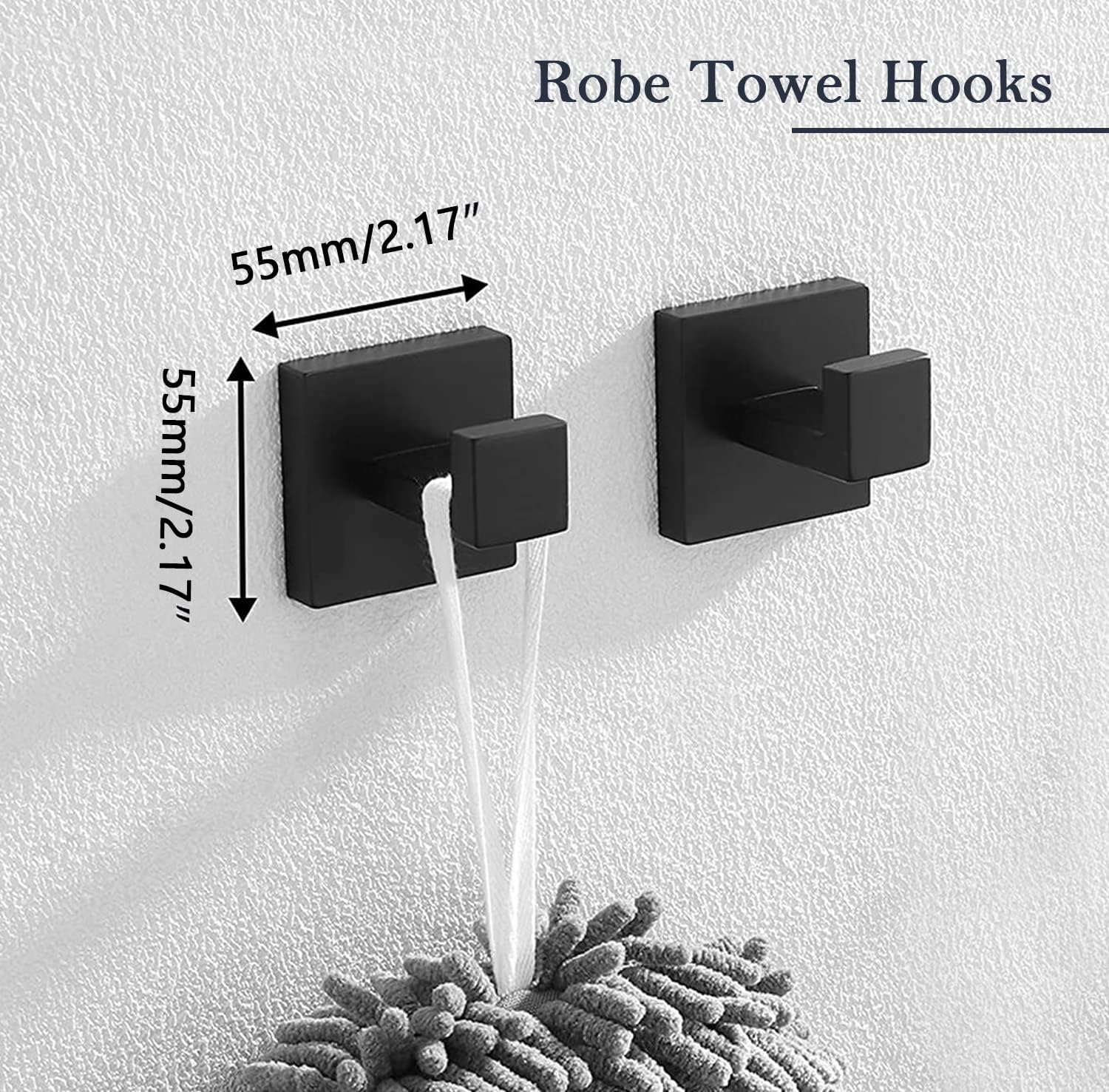 PAHSFS 5-Pieces Matte Black Bathroom Hardware Accessories Set, Towel Racks for Bathroom Wall Mounted.