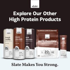 Slate Milk - Vanilla Latte, No Sugar Added - Protein Coffee - 11 fl oz, 12 Cans