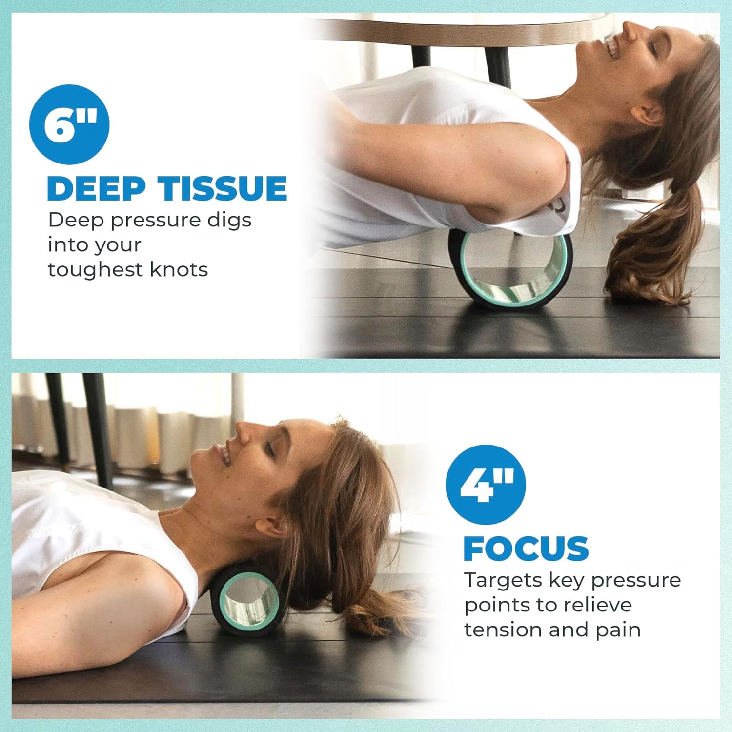 Chirp Wheel Foam Roller - Targeted Back Foam Roller for Neck & Back Pain Relief, Deep Tissue Muscle Massage