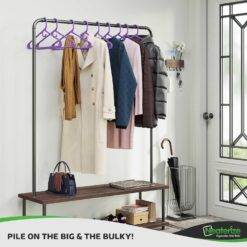NEATERIZE Ultra Heavy Duty Plastic Clothes Hangers - Purple - Durable Coat, Suit and Clothes Hanger. Perchas De Ropa (24 Pack - Purple)