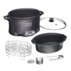 WESTON BRANDS 2-in-1 Indoor Electric Smoker & Programmable Slow Cooker, 6 Quart, With 3-Tier Smoking Rack for Meat, Black