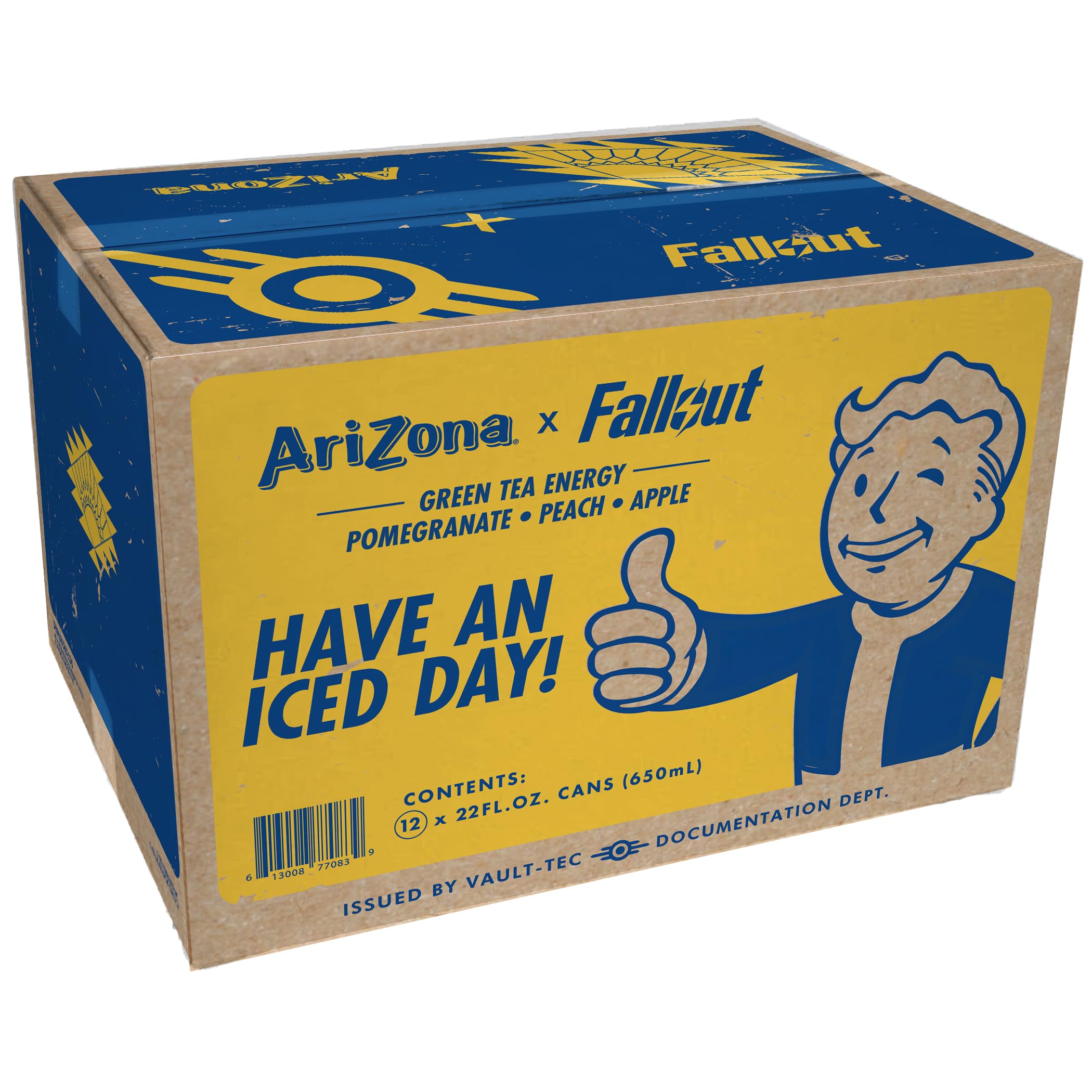 AriZona x Fallout Green Tea Energy Drink, 12pk 22 fl oz, Variety Pack - 3 Flavors - 234mg Natural Caffeine per Can