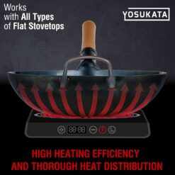YOSUKATA Flat Bottom Woks & Stir Fry Pans- 13.5
