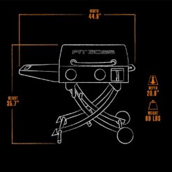 Pit Boss PB2BSPS Gas Griddle, 2 Burner with Folding Legs, Black