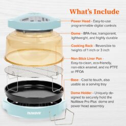 Nuwave Pro Plus 2 Infra-Red Oven, Countertop, Convection, Cook Fresh or Frozen, Tough Power Dome, Mint Green