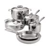 Tramontina Tri-Ply Clad Stainless Steel 10-Piece Cookware Set with Lids, Pots and Pans Kitchen Set