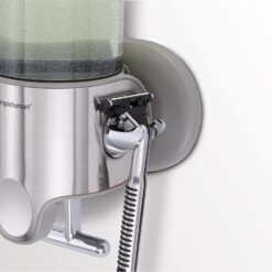 simplehuman Double Wall Mount Shower Pump, 2 x 15 fl. oz. Shampoo and Soap Dispensers, Stainless Steel