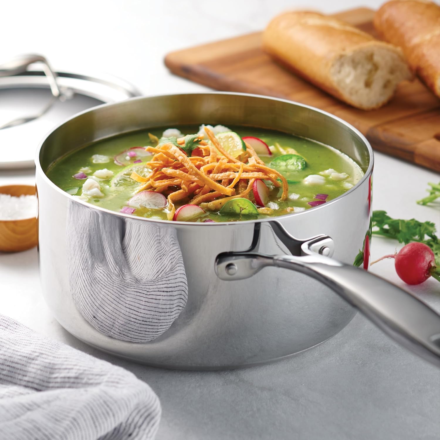 Tramontina Tri-Ply Clad Stainless Steel 9-Piece Cookware Set with Lids, NSF-Certified