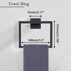 PAHSFS 5-Pieces Matte Black Bathroom Hardware Accessories Set, Towel Racks for Bathroom Wall Mounted.