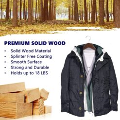 Amber Home 30 Pack Vintage Wooden Coat Hangers, Walunt Wood Suit Hangers with Non Slip Pant Bar (Retro, 30)