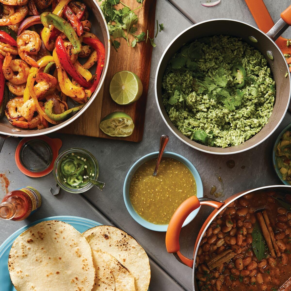 Rachael Ray Cucina Nonstick Cookware Pots and Pans Set, 12 Piece, Pumpkin Orange