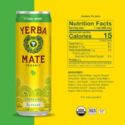 Guayakí Yerba Mate, Organic Sparkling Energy Drink Alternative, Citrus Spark, 15.5 Oz (Pack of 12) (Packaging May Vary)
