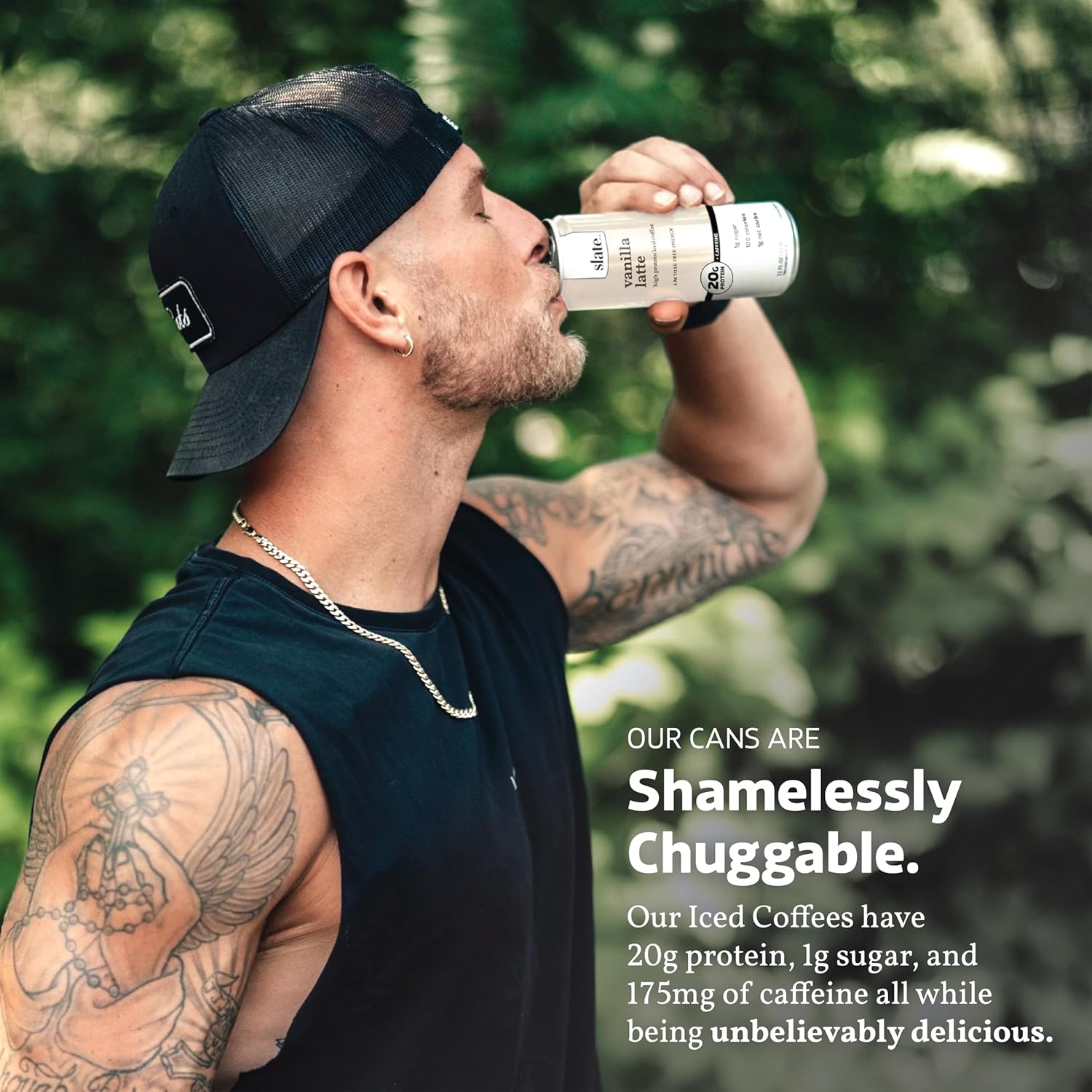 Slate Milk - Vanilla Latte, No Sugar Added - Protein Coffee - 11 fl oz, 12 Cans