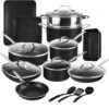GRANITESTONE 20 Pc Kitchen Pots and Pans Set Non Stick Cookware Set, Kitchen Cookware Sets, Oven & Dishwasher Safe