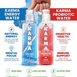 Karma Probiotic Water - 12 Pack, Peach Lemonade Drink - Immune & Gut Health Support