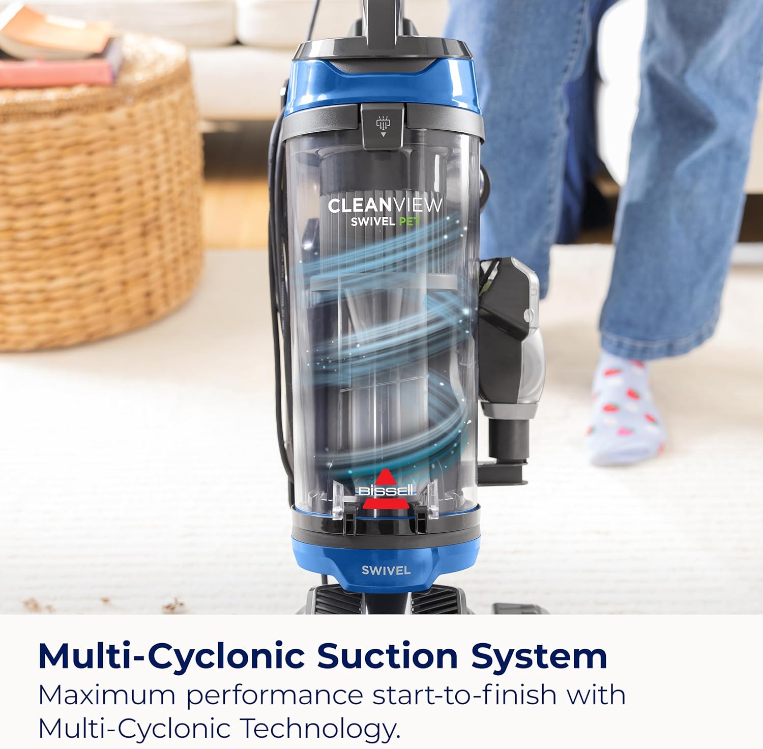 Bissell CleanView Swivel Vacuum with Triple Action Brush Roll, Swivel Steering, Extension Wand, Easy-Empty Dirt Tank